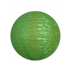12" Paper Lanterns Round 'Green Glitter' - Regular Wire Ribbed