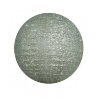 12" Paper Lanterns Round 'Silver Glitter' - Regular Wire Ribbed