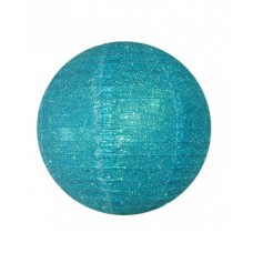 12" Paper Lanterns Round 'Turquoise Glitter' - Regular Wire Ribbed