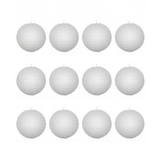 30" Paper Lantern White Irregular Bamboo Style Ribbing Value Pack (12 PCS)