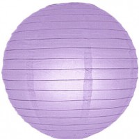 8" Paper Lantern Lavender Regular Wire