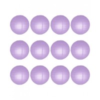 12" Paper Lanterns Round 'Lavender' - Regular Wire Value Pack (12 Pieces)