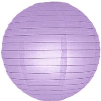12" Paper Lanterns Round 'Lavender' - Regular Wire Ribbed
